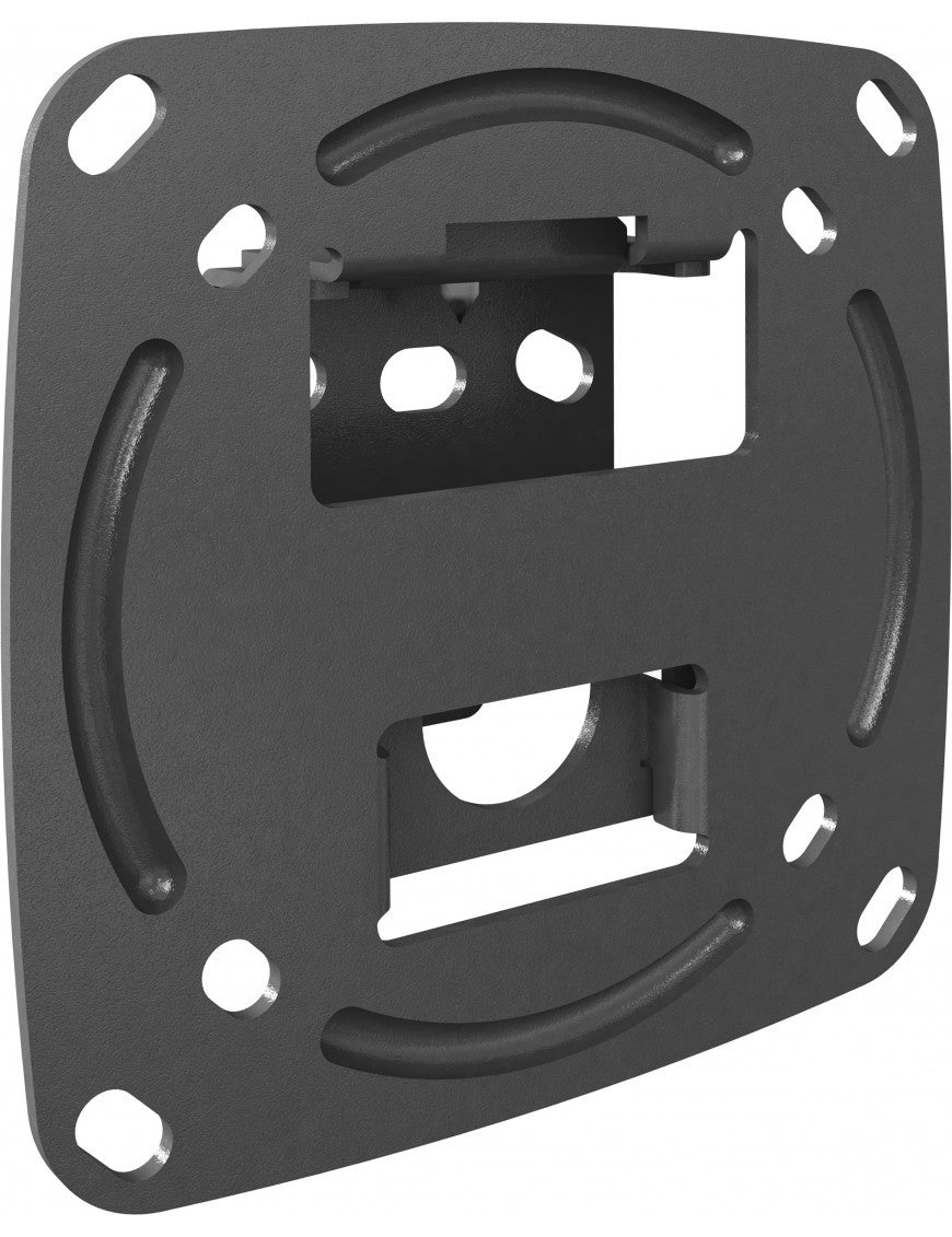 Supporto TV fisso VESA mount bracket for 26-inch TVs, black, compatible with 75x75 and 100x100 mm patterns.