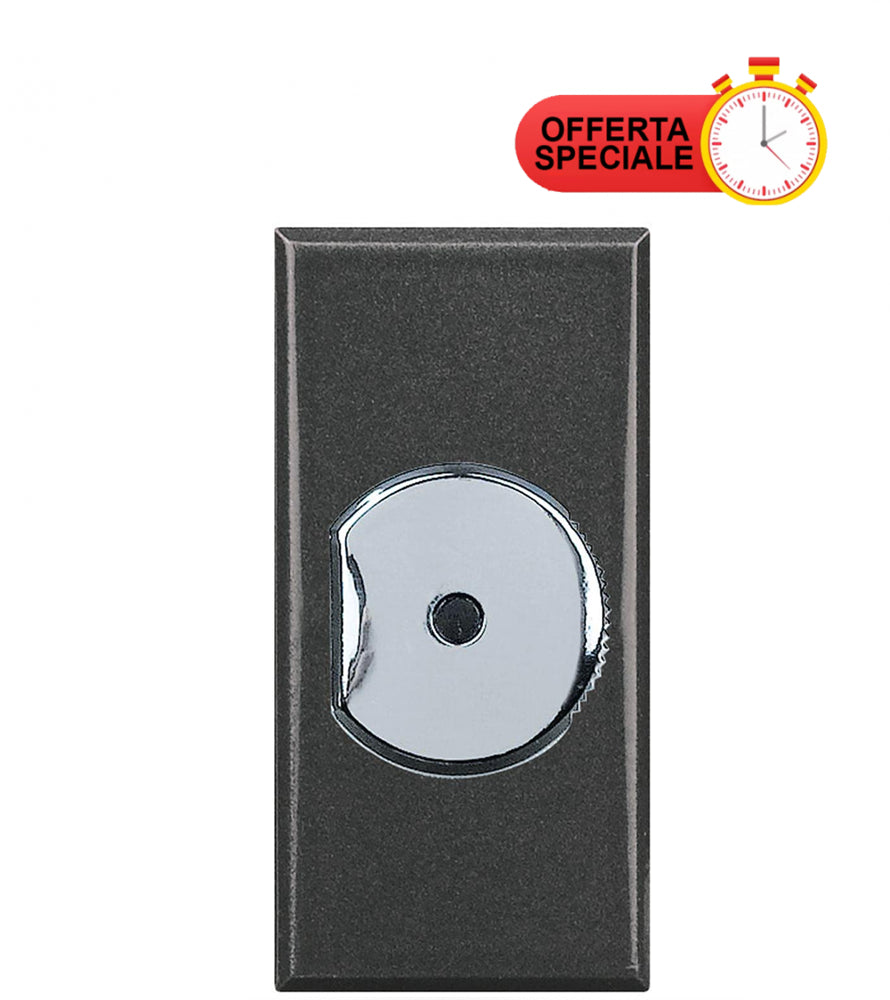 Bticino Axolute Dimmer a manopola 500W HS4402, modern switch design with chrome finish, special offer indicated.