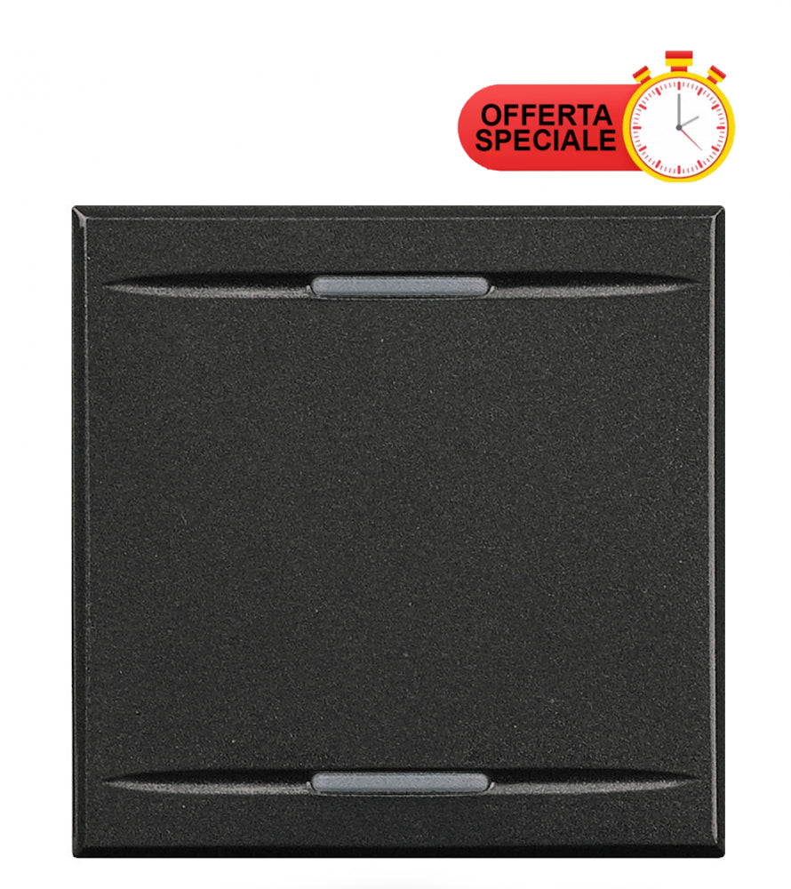 Bticino Axolute copritasto 2 funzioni in antracite con lenti illuminabili, offerta speciale.