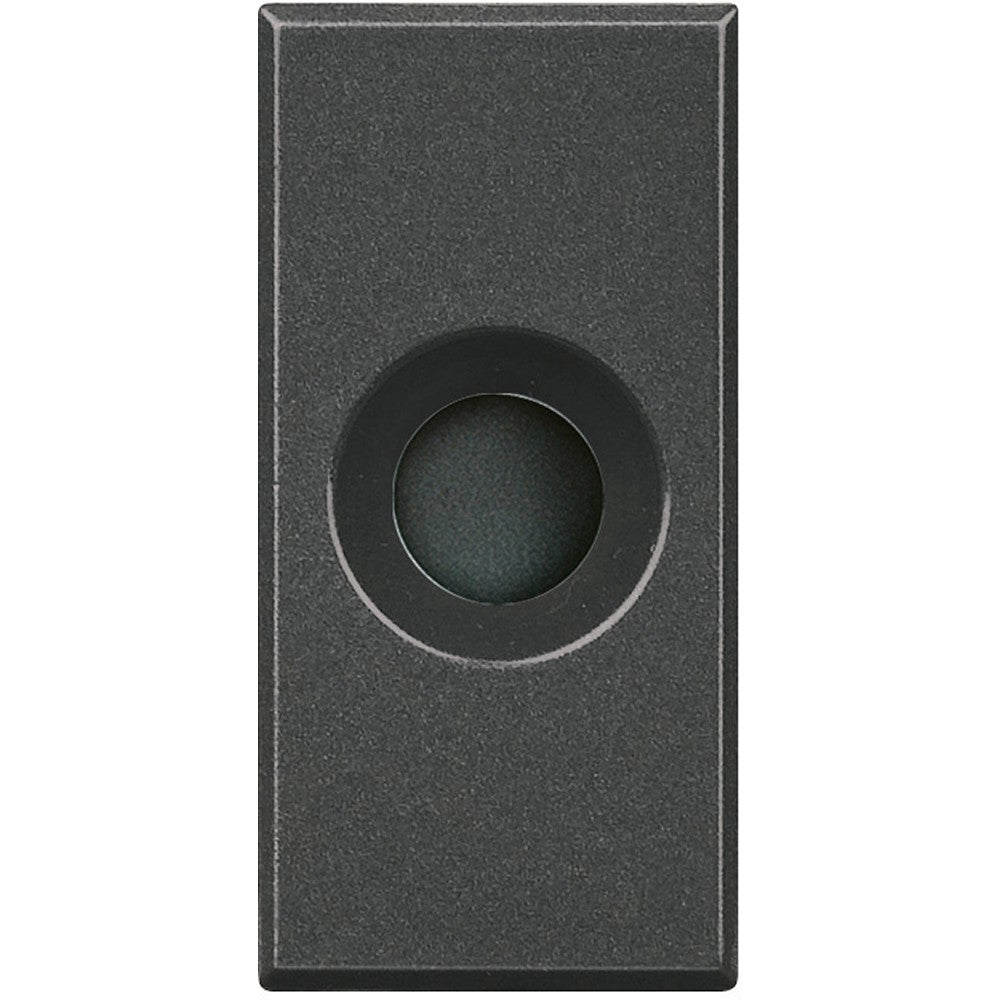 Bticino Axolute HS4953 falso modulo antracite con foro per cavo, dimensioni 1 modulo, max 9 mm, design elegante.