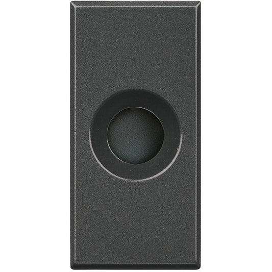 Bticino Axolute HS4953 falso modulo antracite con foro per cavo, dimensioni 1 modulo, max 9 mm, design elegante.