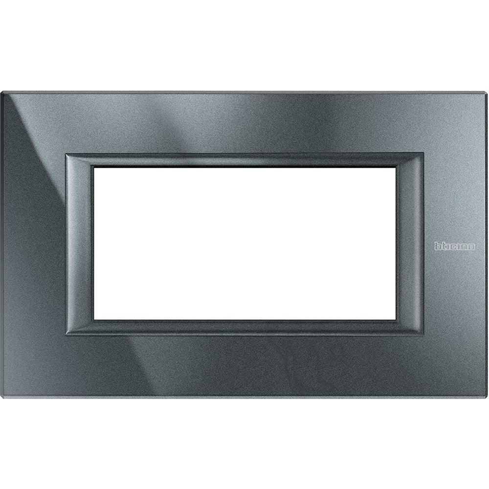 BTicino Axolute Placca Quadrata 4 Moduli Antracite HA4804HS - Design Moderno e Minimalista