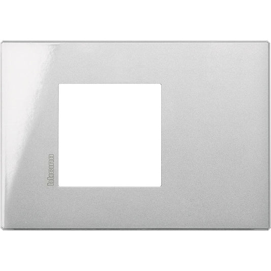 Bticino Axolute Air metal frame for 2 modules, height 86mm, width 122mm, sleek design in Tech finish.