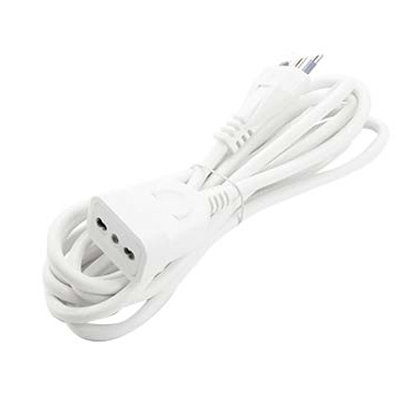 Prolunga lineare bianca da 3MT con spina 2P+T 16A e presa bivalente 2P+T 10/16A per collegamenti elettrici.