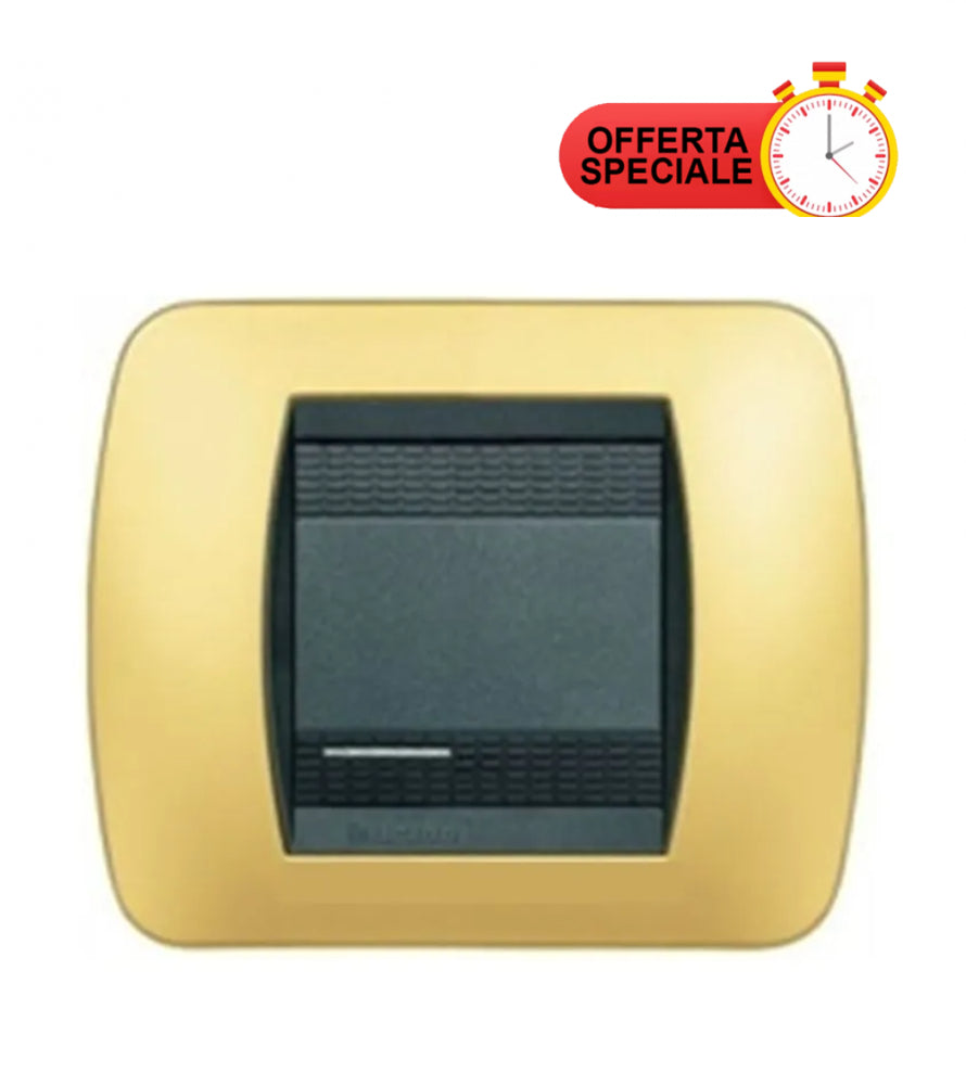 Bticino living Placca 2 moduli in Oro Satinato, design elegante per interni con speciale offerta.