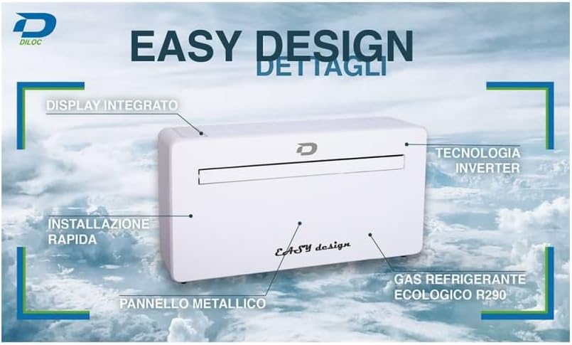 Climatizzatore Unico Diloc Overmonoblock 12HP senza unità esterna Wifi Inverter R290 A+