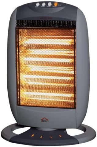 Immagine della Stufa Elettrica Alogena da 1600 Watt con Termostato Regolabile, Colore Nero Grigio SA9224, ideale per riscaldare ambienti con efficienza grazie alle sue potenze selezionabili.