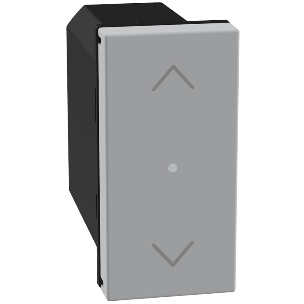 Comando tapparella connesso Bticino MatixGO Smart 1 modulo grigio con comandi sù e giù.