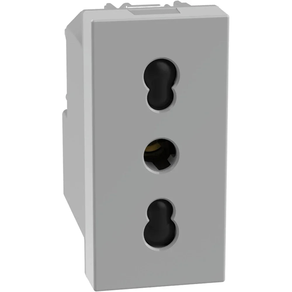 Presa di Corrente Bipasso 16A BTicino MatixGO 2P+T Grigia JG4180 - Design Elegante e Sicurezza Conforme