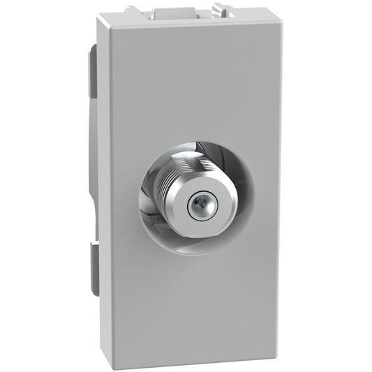 Connettore coassiale tipo F BTicino MatixGO 1 modulo grigio - impedenza 75 ohm - aggancio a vite.