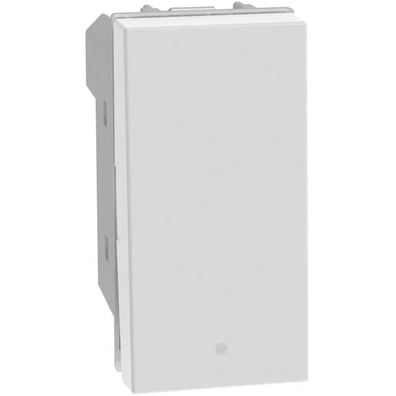 Pulsante BTicino MatixGO 1P NO-NC 10A 1 Modulo Bianco JW4034 - Design Elegante e Flessibilità d'Uso