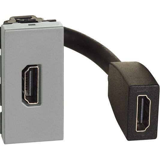 Connettore HDMI Bticino Living Now preconnesso K4284P grigio modulo 1 HDMI 2.0