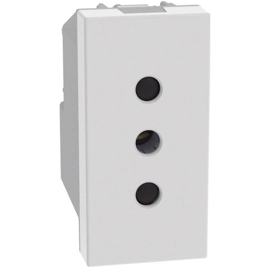 Presa di corrente BTicino MatixGO 10A bianca con due prese e terzo contatto, design moderno e funzionale.