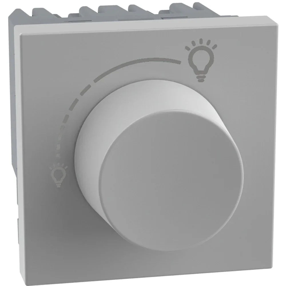 Dimmer Rotativo Universale BTicino MatixGO JG4415 - 2 Moduli Grigio, Compatibile Lampade LED e Fluorescenti