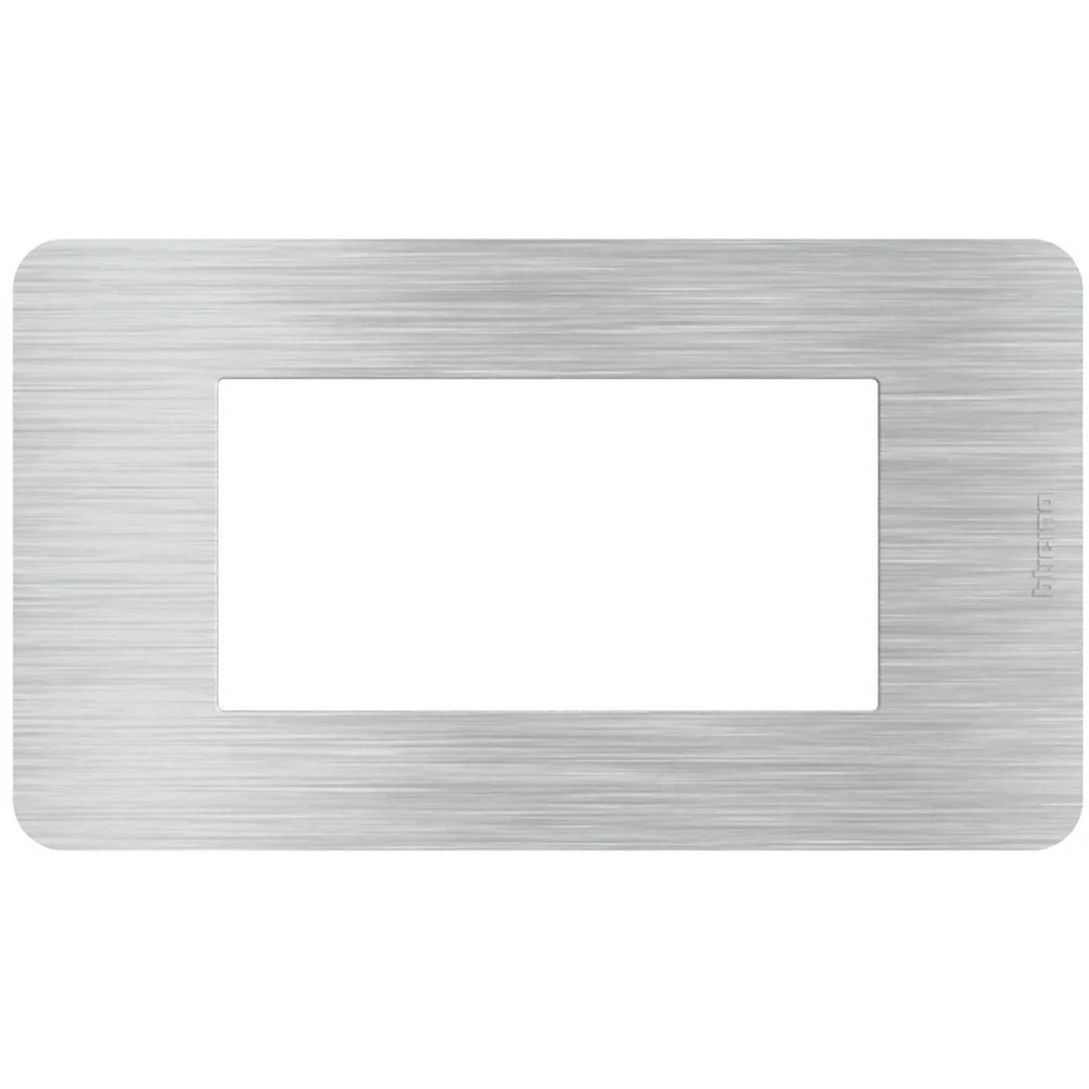 Placca BTicino MatixGO 4 Moduli Alluminio JA4804EA - Design Elegante e Funzionale, Modularità per Personalizzazione
