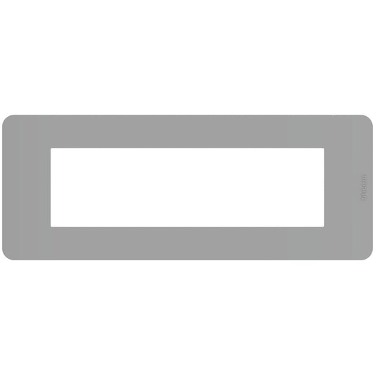 Placca Bticino MatixGO 7 moduli grigio JA4807JG, design moderno in materiale tecnopolimero, misure 84.2x214.7mm.