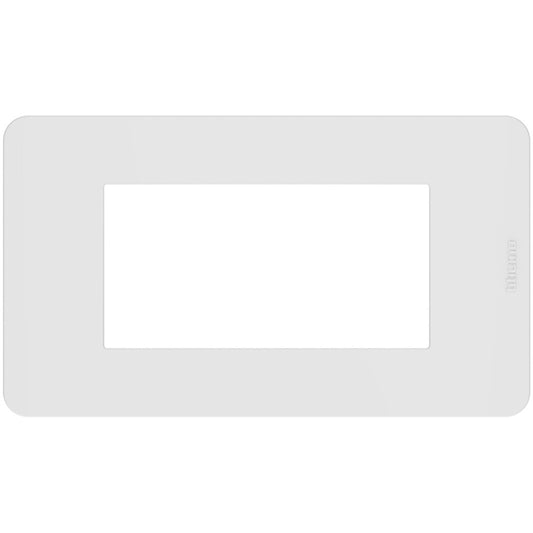 Placca Bticino MatixGO 4 moduli bianca JA4804JW in tecnopolimero, design elegante e minimalista.