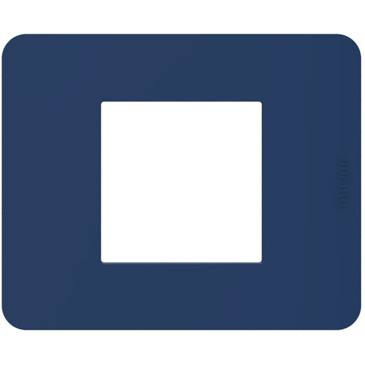 Placca Bticino MatixGO Tones blue JA4802TB, 2-moduli design, tecnopolimero, altezza 84.2mm, larghezza 102.2mm.