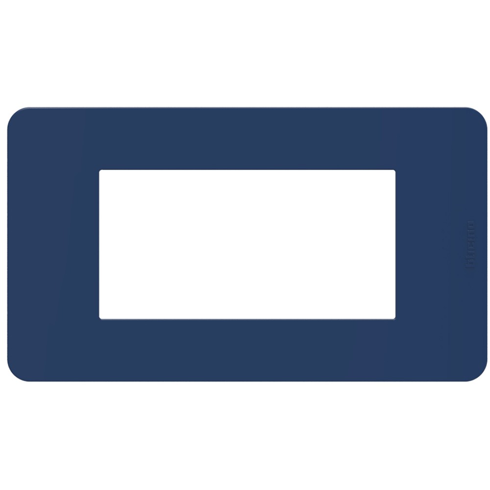 BTicino MatixGO Placca 4 moduli in blu, materiale tecnopolimero, dimensioni 84.2 x 147.2 mm.