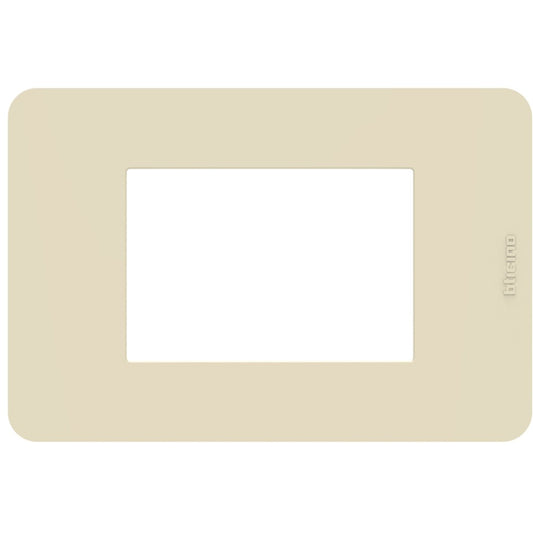 BTicino MatixGO ivory 3-module plate, made from technopolymer, 84.2 x 124.7 mm.