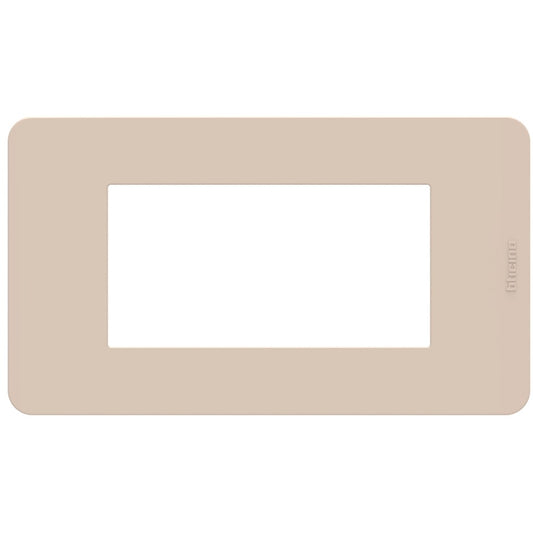 Placca Bticino MatixGO Ritual JA4804TR in beige, 4 modules, tecnopolimero, 84.2x147.2 mm.