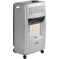 Stufa a gas Bartolini Bella, modello infrarossi grigio, design elegante e funzionale con ruote piroettanti.