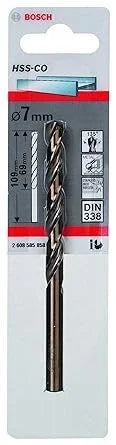 Trapano HSS-CO PUN MET 7mm, SKU 2608585858, Acciaio Rapido, Finitura Dorata, Leggero e Resistente