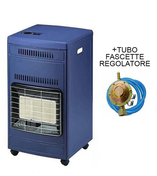 Stufa Nera Gas 3 Mattoni GPL 4200W - Accensione Piezoelettrica, Sicurezza Tripla, Design Compatto, SKU: XYZ123