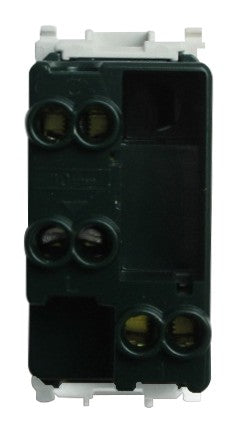 Vimar Plana 10A deviator switch in green with connections for electrical installation and LED backlighting.
