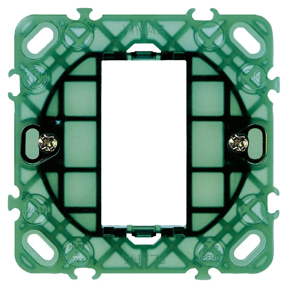 Supporto Vimar Plana 1 Modulo con Griffe per Scatole Tonde 60 mm - SKU 14601, Installazione Sicura e Pratica