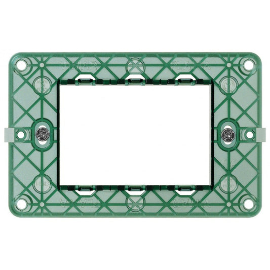 Vimar Plana supporto 3 moduli 14613 per scatola, compatibile con placche Vimar Plana, design robusto e versatile.