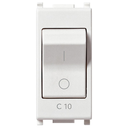 Vimar Plana 10A magnetotermico automatico interruttore bipolare bianco con potere di interruzione 3000A.