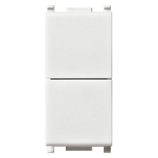 Doppio pulsante Vimar Plana indipendenti bianco, 10A 250V, per chiusura circuiti, design moderno.