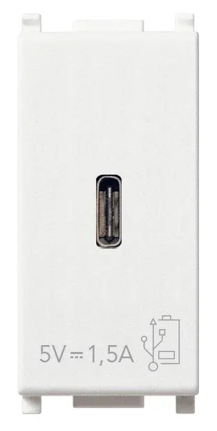 Presa USB C Vimar Plana 5V1,5A Bianca - Codice SKU 14292.C, Ricarica Efficiente e Design Elegante