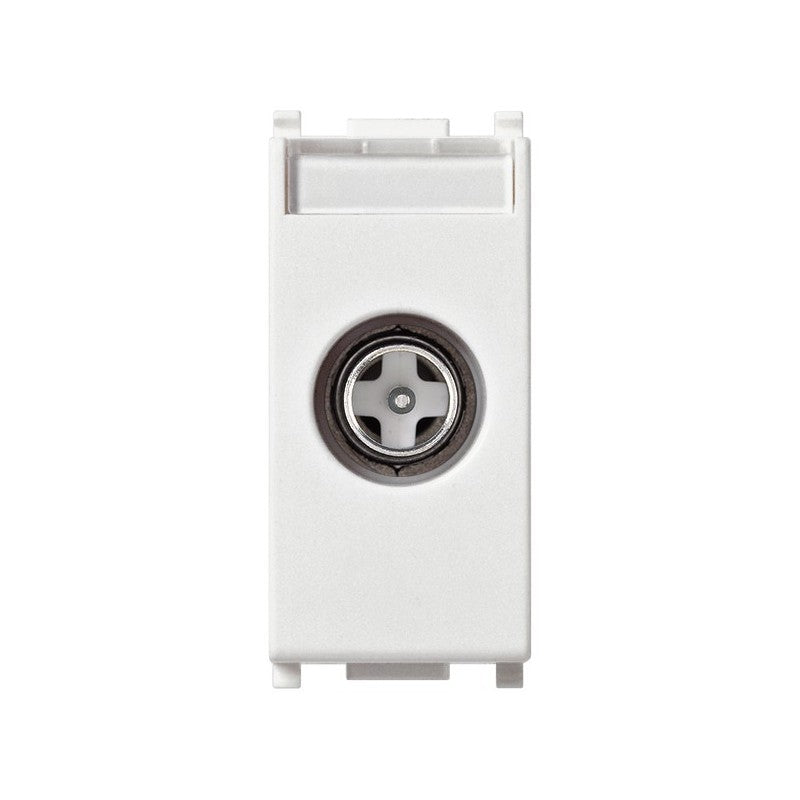 Vimar Plana white direct TV socket for SAT and DT installations, designed for modules 14613, 14614, 14617.