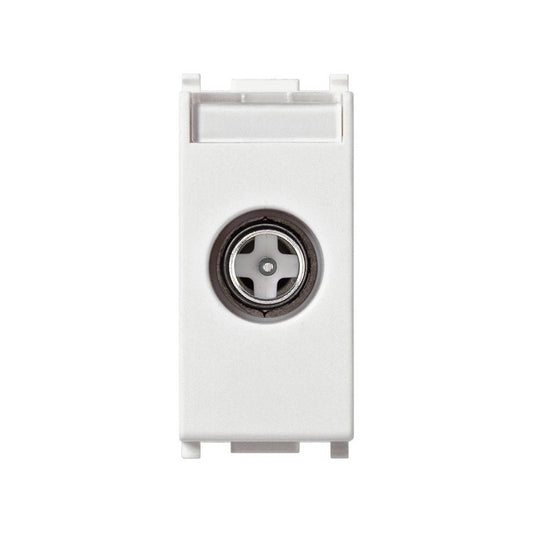 Vimar Plana white direct TV socket for SAT and DT installations, designed for modules 14613, 14614, 14617.
