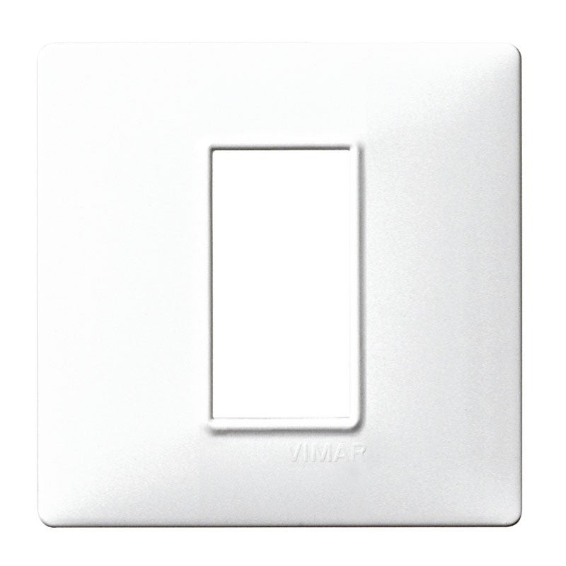 Placca Vimar Plana 1 modulo colore bianco, superficie brillante, fissaggio a morsetto
