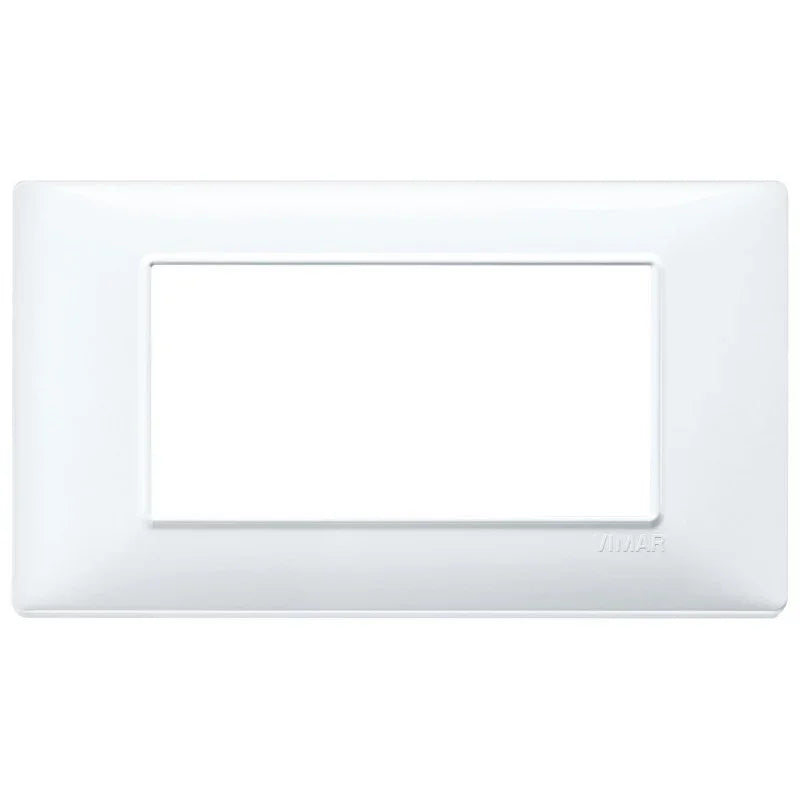 Vimar Plana Placca 4 Moduli Bianco RAL 9016 - Materiale Termoplastico - SKU 14654.01
