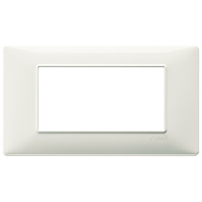 Vimar Plana 4-module switch cover in ivory color, compatible with Plana series support 14614.
