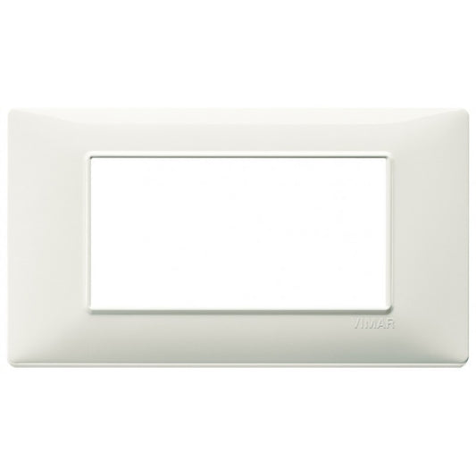 Vimar Plana 4-module switch cover in ivory color, compatible with Plana series support 14614.