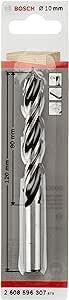 Punta CIL D 10 Legno Bosch 2608596307 - Acciaio Cromato, Ergonomica, 10 mm di Diametro