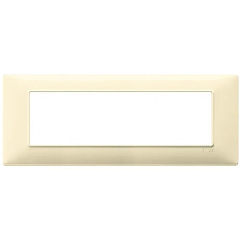 Placca Vimar Plana 7 Moduli Crema SKU 14657.04 - Design Elegante e Funzionale, Resistente e Facile da Installare