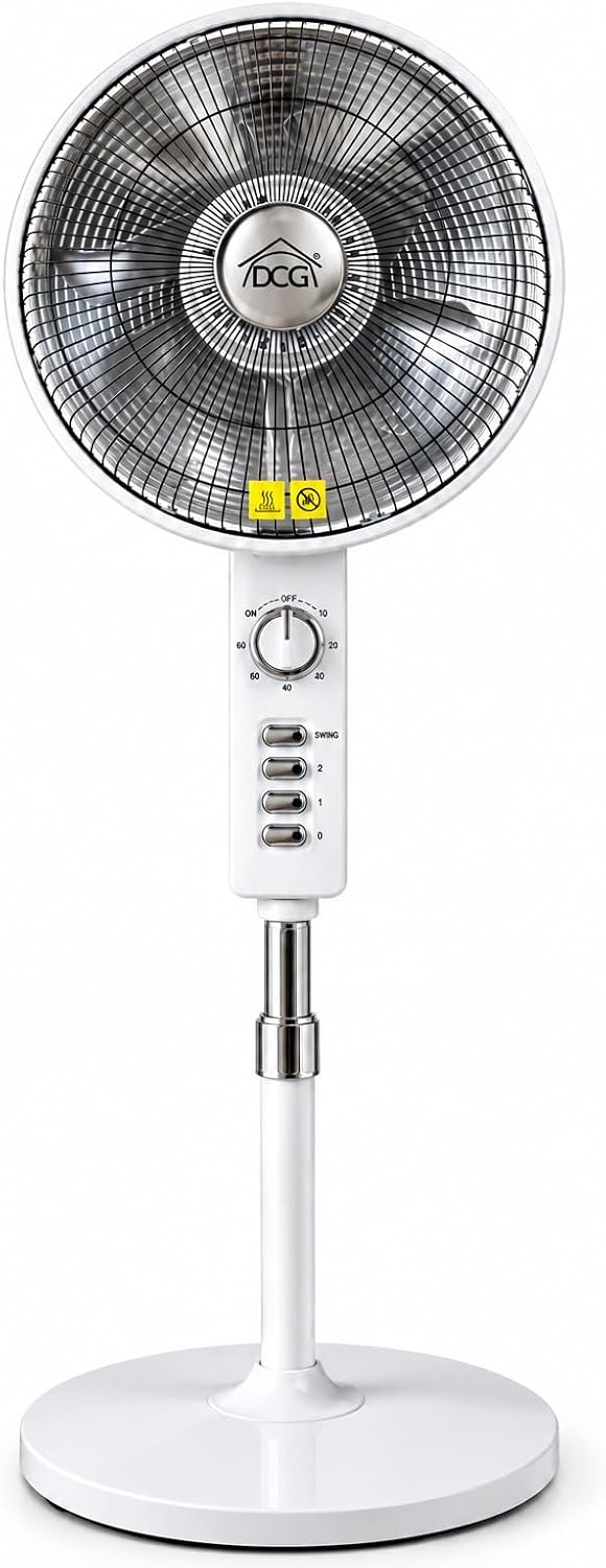 Stufa Elettrica a Piantana al Carbonio Oscillante DCG SA9680 900W | Stufetta Carbon Crystal 124 cm a Basso Consumo