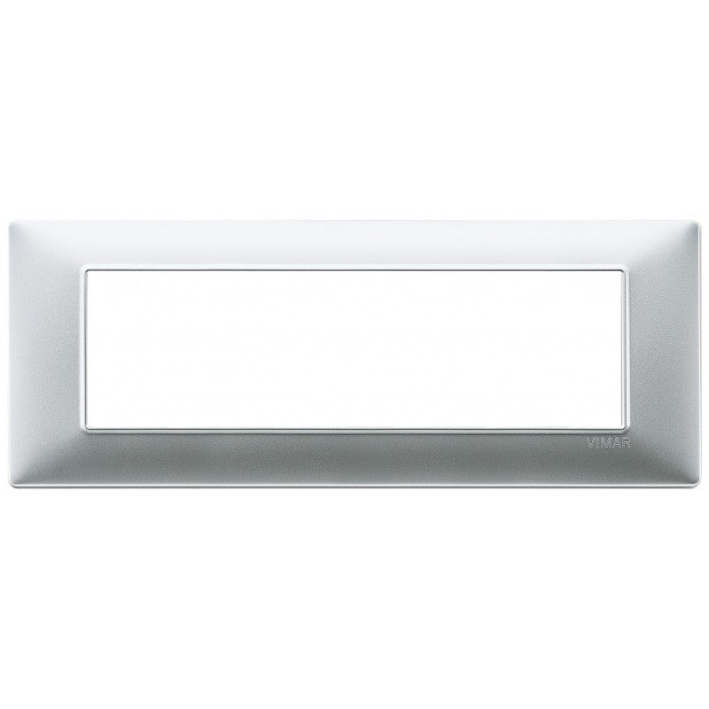 Vimar Plana placca 7 moduli colore argento opaco, elegante design per interruttori e prese.