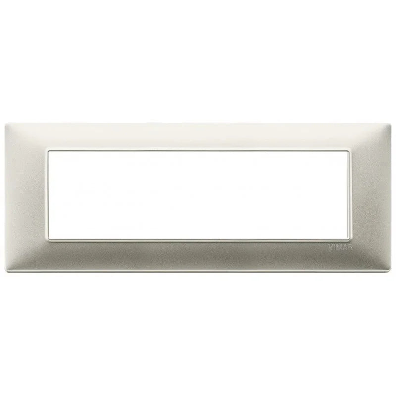 Placca 7 Moduli Vimar Plana Nichel Opaco 14657.21 - Design Elegante, Tecnopolimero Resistente, Dimensioni 206x81mm