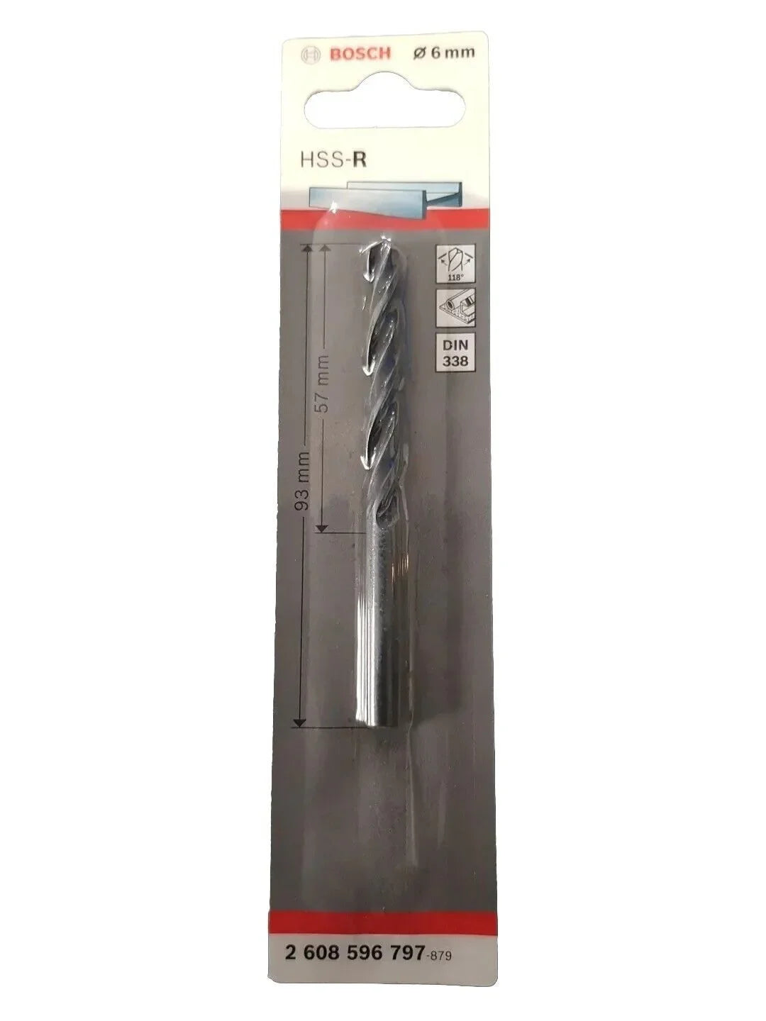 Punta CIL D 6,0 HSS-R Bosch - Punta Elicoidale Professionale in Acciaio ad Alta Velocità - 6x57x93 mm