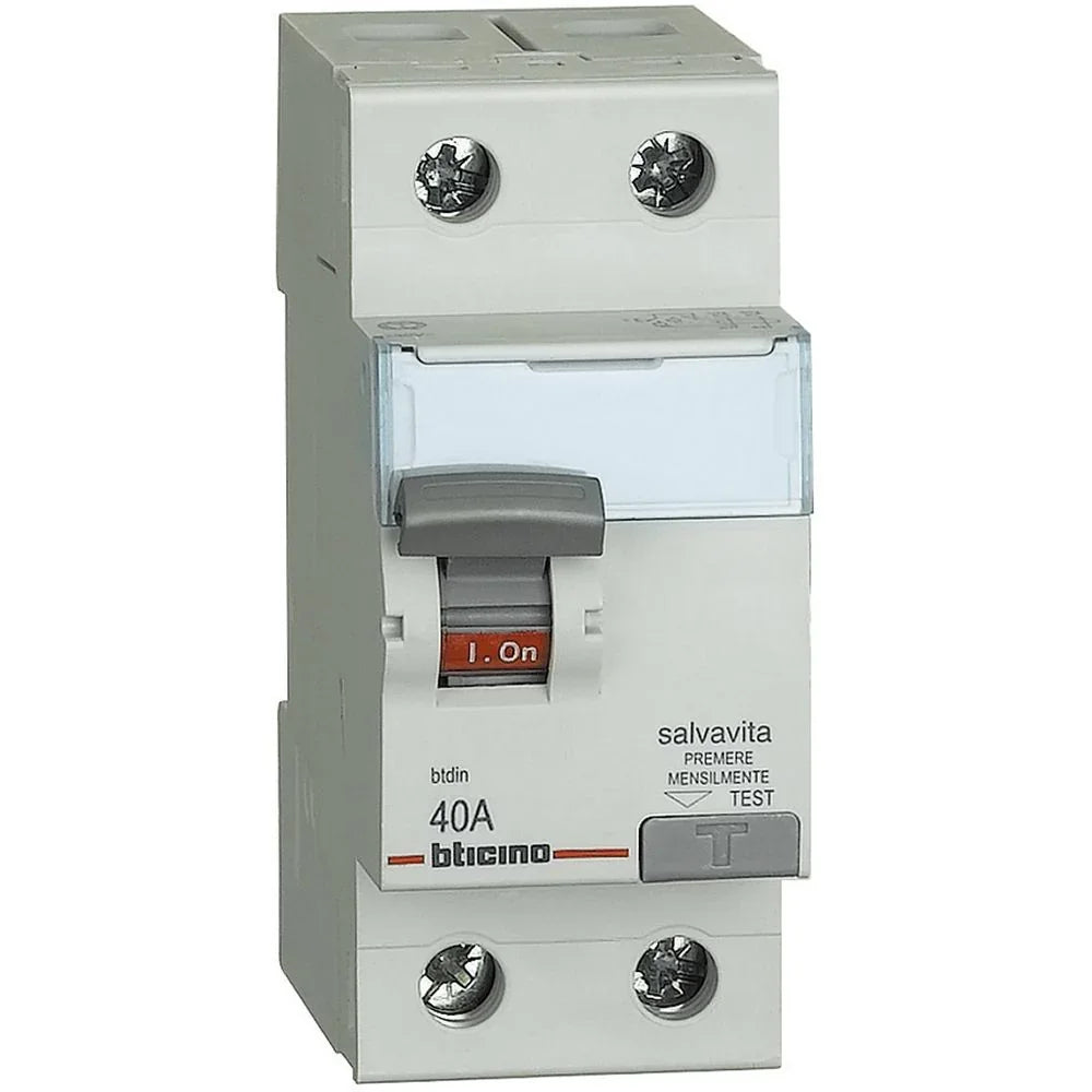 Interruttore Differenziale Salvavita BTicino G723AC40 - 40A 0.03A 2P AC, Protezione Sicura e Affidabile