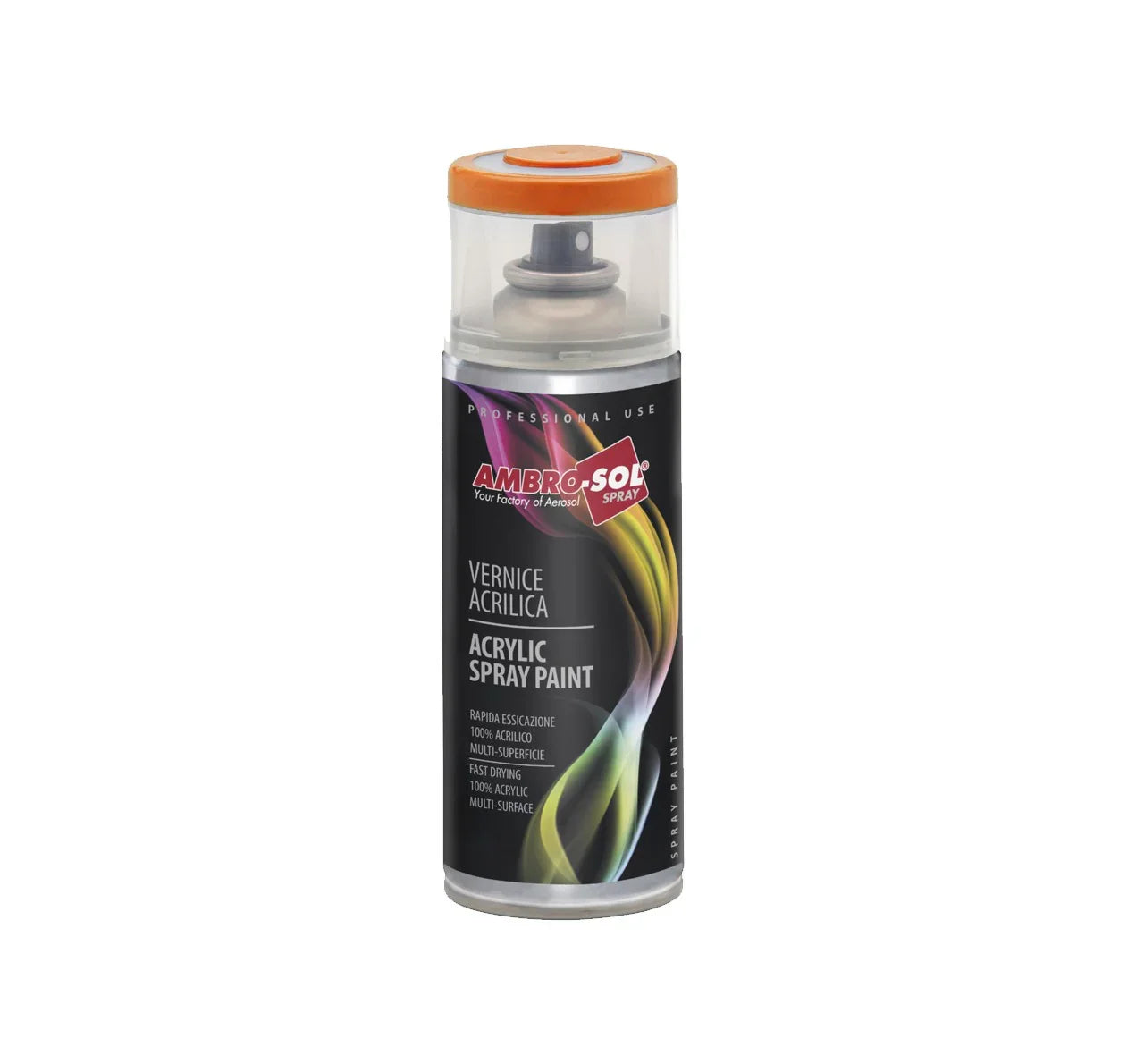 Vernice Acrilica Spray Ambro-Sol Arancio Pastello 400ml - 100% Acrilico, Multi-superficie, Rapida Essiccazione, SKU AS-AP400