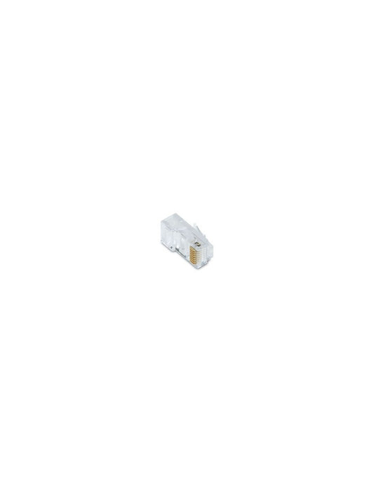 Plug modulare passo 6/4 FAEG FG15061, ideale per modem e telefoni, con design compatto e trasparente.