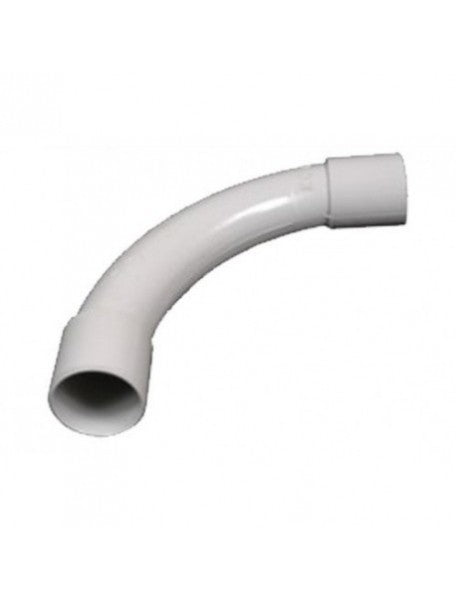 CURVA SEMPLICE IP40 D.20 per tubi rigidi, TECNOPOLIMERO autoestinguente, grigio RAL 7035, 90°, resistente a radiazioni UV.